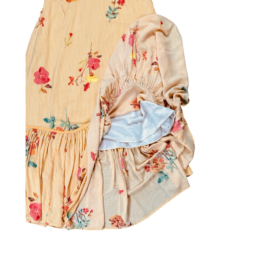 Free People Rosie Posie Sunshine Floral Strapless Midi Dress Womens L - Picture 8 of 16